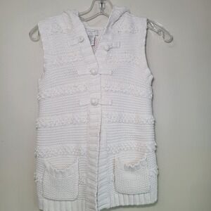 Aspen Kids Cable Knit Sweater Vest Girls Size 10/12 Chunky Cottagecore